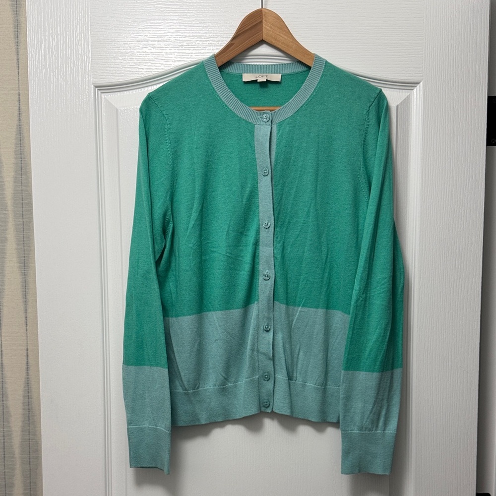LOFT Turquoise and Aqua Cardigan